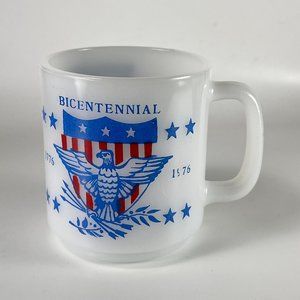 Vtg Bicentennial America Coffee Cup Mug Glasbake Milk Glass Replacement